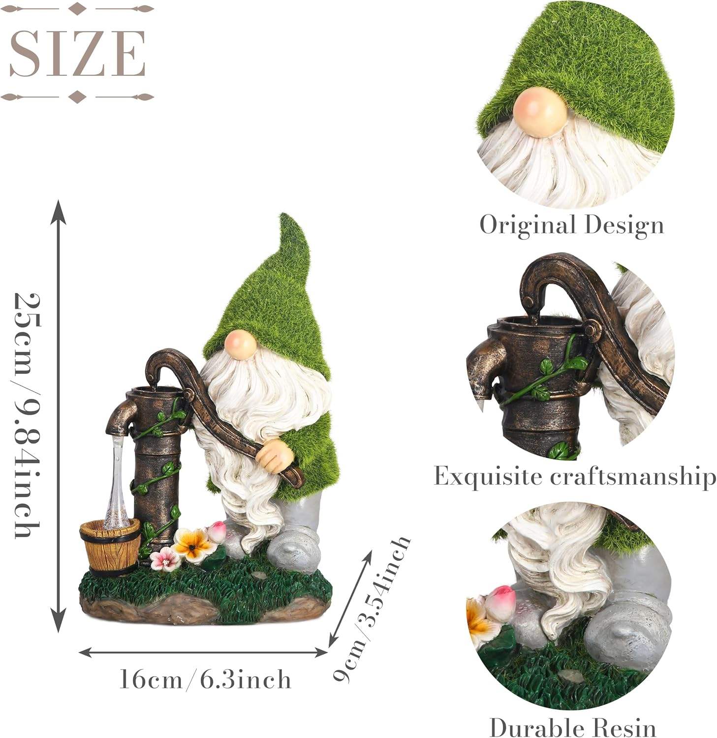 Solar Gnome Christmas Garden Figurine