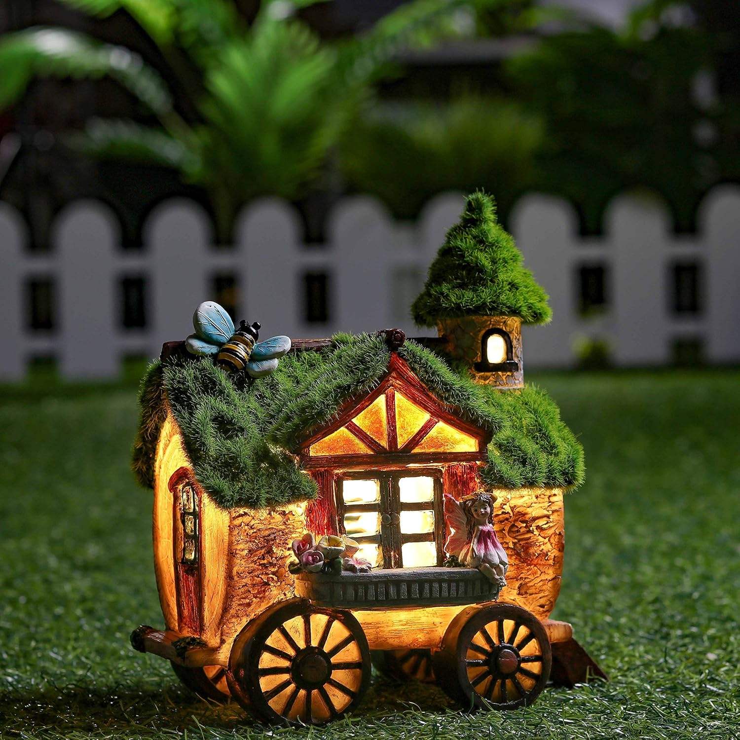 Solar Carriage Garden Decor Ornament