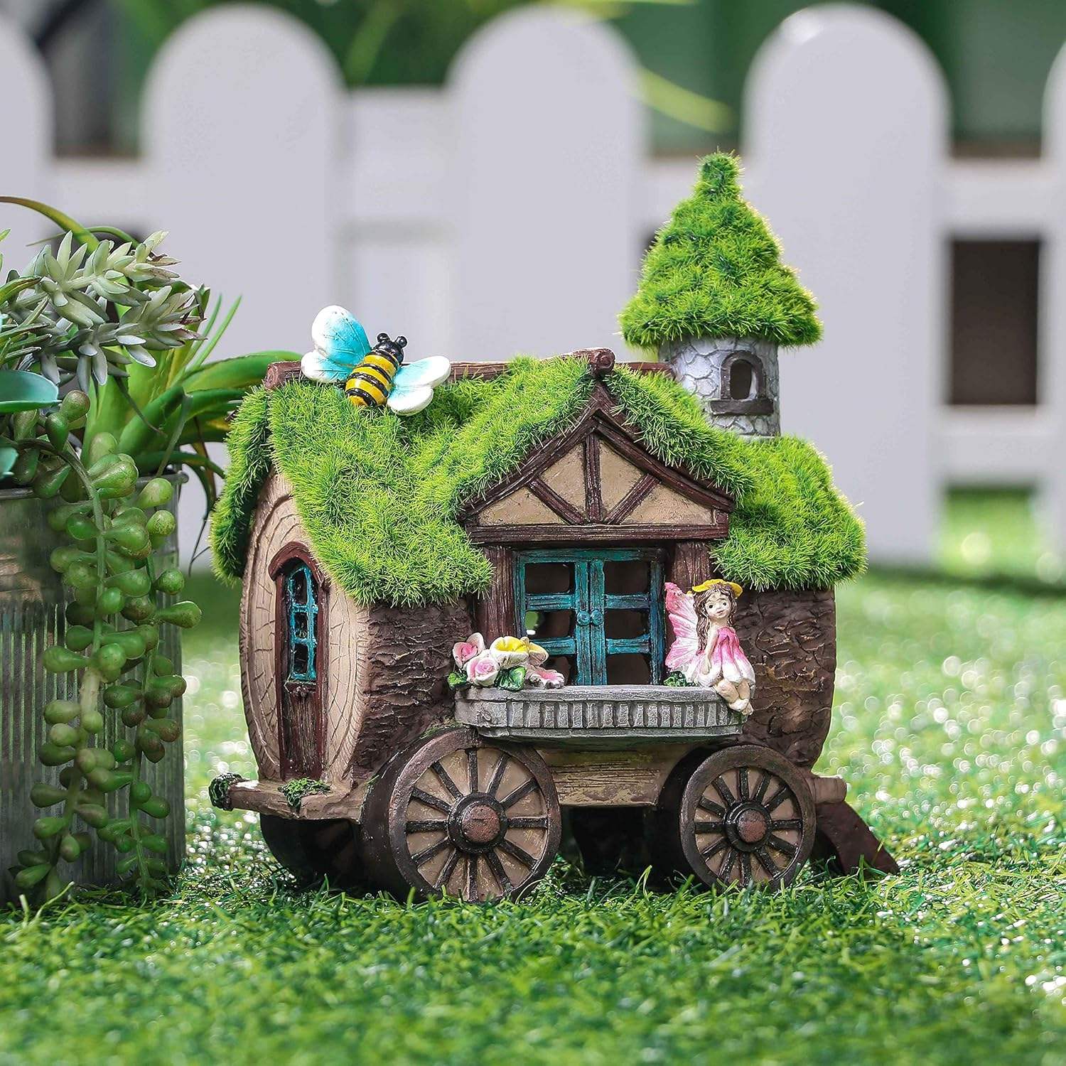 Solar Carriage Garden Decor Ornament