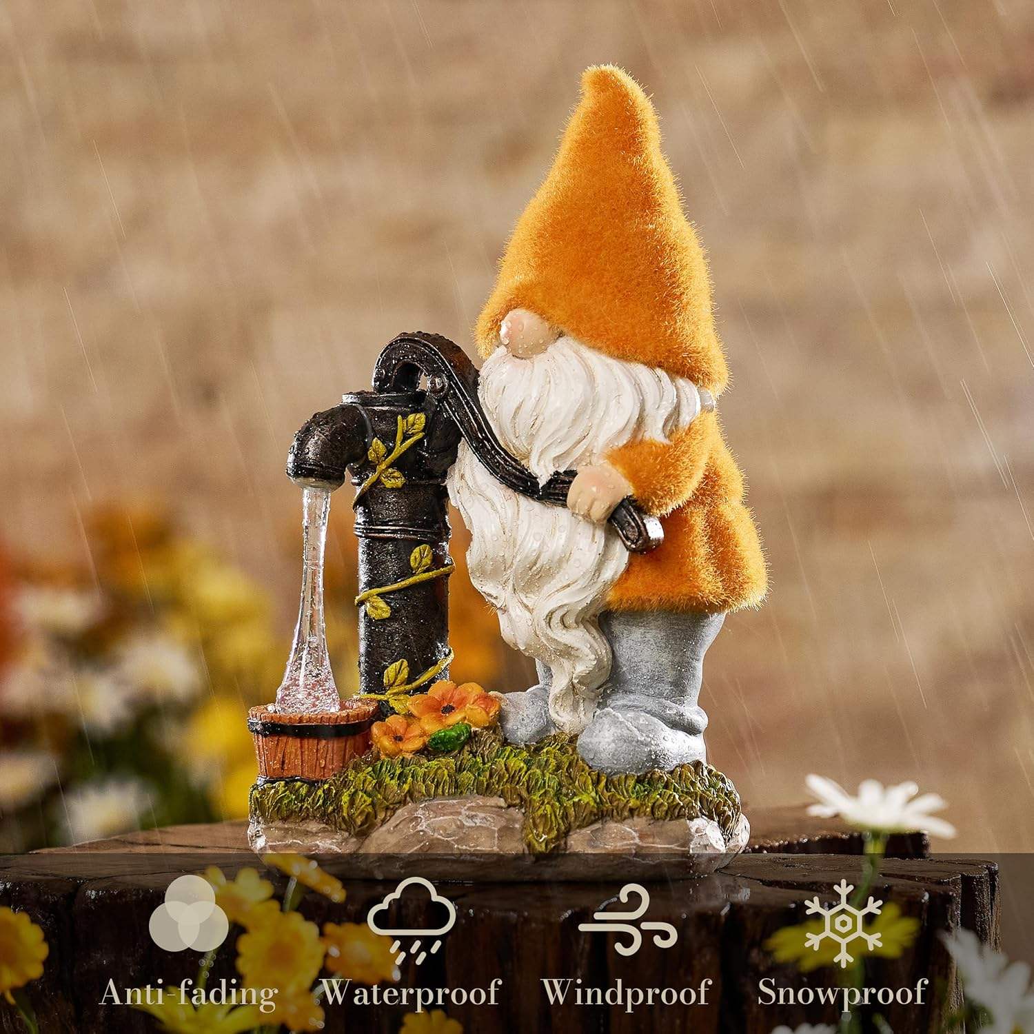 Orange Gnome Figurine